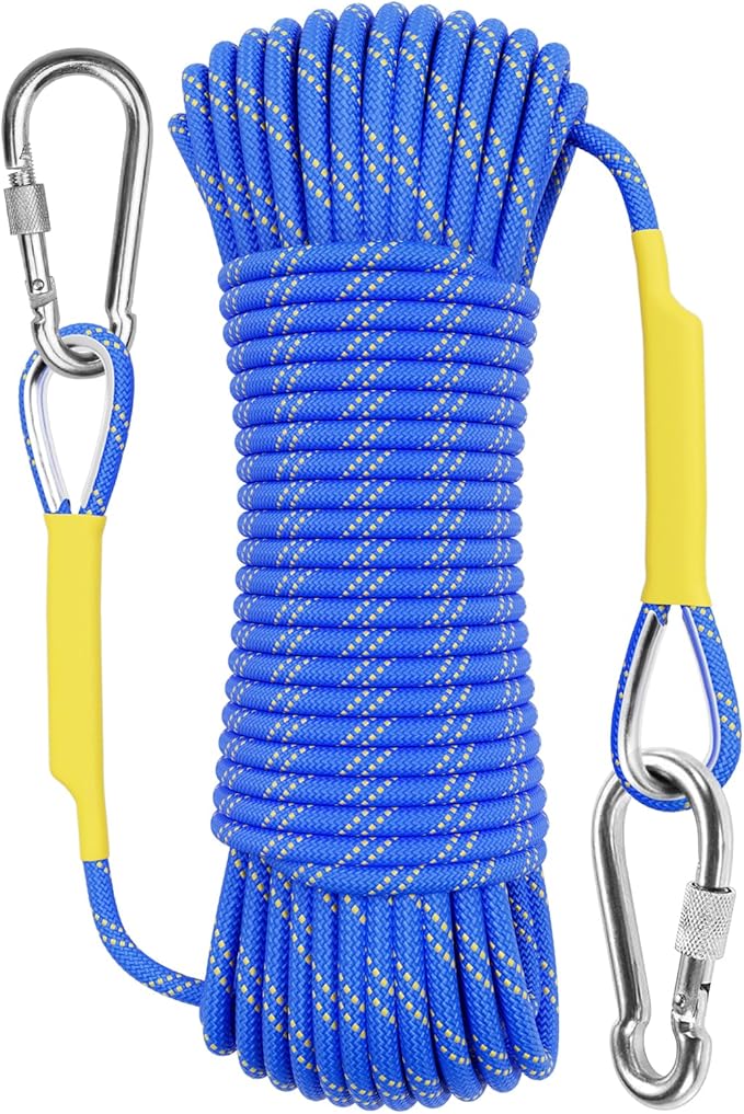 X XBEN Outdoor Climbing Rope 10M(32ft) 20M(64ft) 30M(96ft) 50M(160ft) 70M(230ft) 152M(500FT) 352M(1000FT) Static Rock Climbing Rope for Escape Rope Ice Climbing Equipment Fire Rescue Parachute-StrideForce Fitness