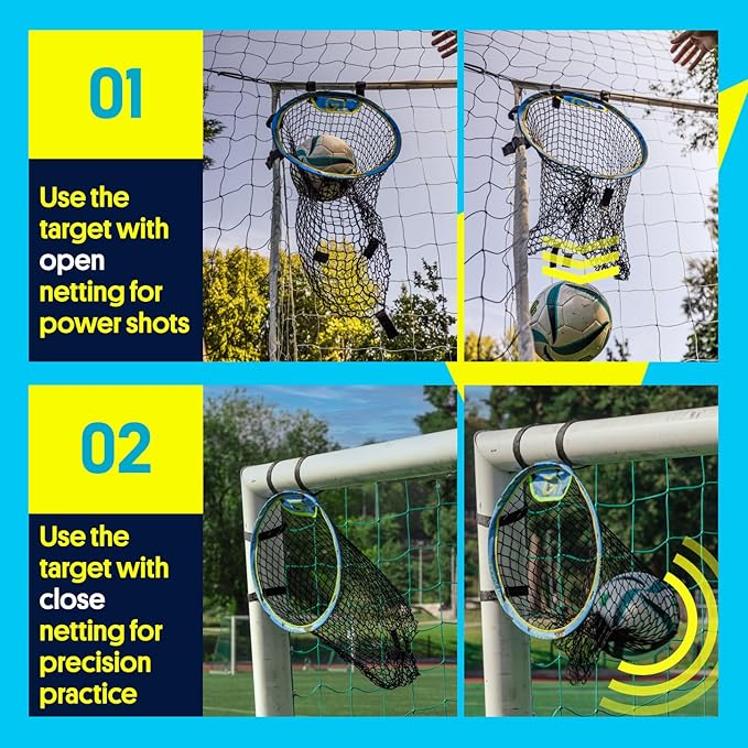 3-in-1 Soccer Training Rebounder & Goal Backstop Net - Soccer Goal for Volley, Passing, Solo Training - Outdoor Sports, Backyard Games-StrideForce Fitness