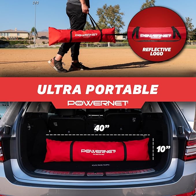 PowerNet Pitching Bundle, Baseball Net with Pitch Perfect Targets & Strike Zone Attachment, Weighted Ball, Softball Baseball Training Equipment to Increase Pitching Accuracy, 3 Net Sizes-StrideForce Fitness