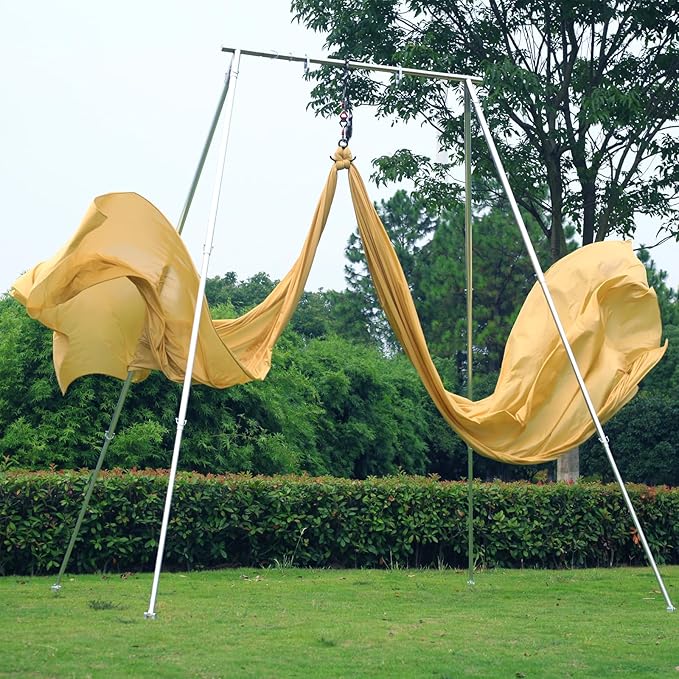 PRIOR FITNESS Aerial Silks Kit Colorful 9/15/20 Yards 40D Nylon Fabric Hammock Set With Hardware & Guide for All Levels Of Aerial Yoga Practice and Acrobatic Flying For Adults Aerial silk-StrideForce Fitness