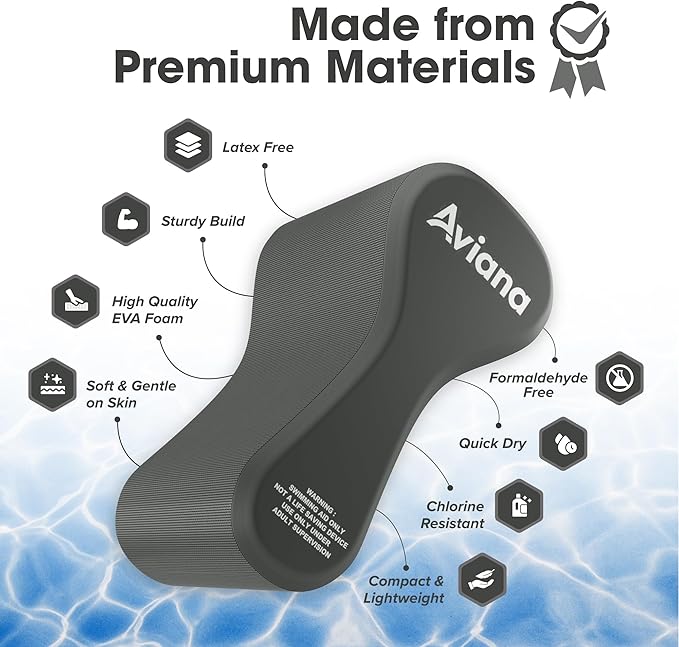 Pull Buoy Swim Training Leg Float for Adults & Youth | Swimming Pool Strokes & Upper-Body Strength EVA & BPA Free-StrideForce Fitness