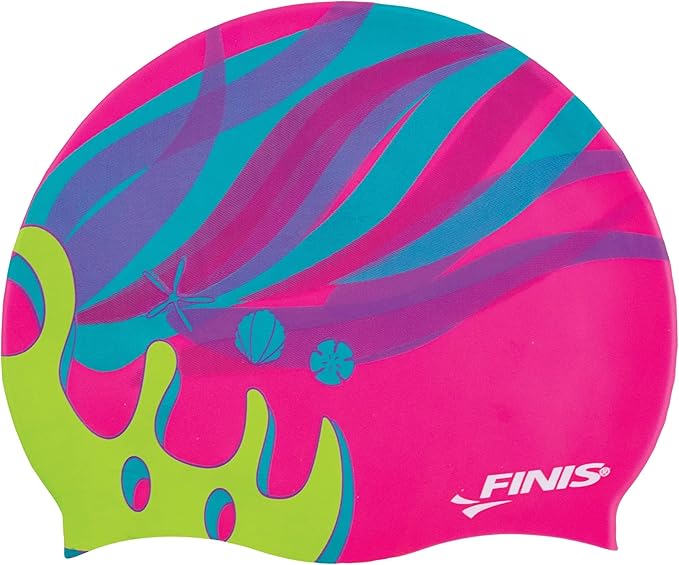 FINIS Mermaid Kids Swim Cap - 100% Silicone - Fun Prints - Universal Fit - Chlorine Protection-StrideForce Fitness