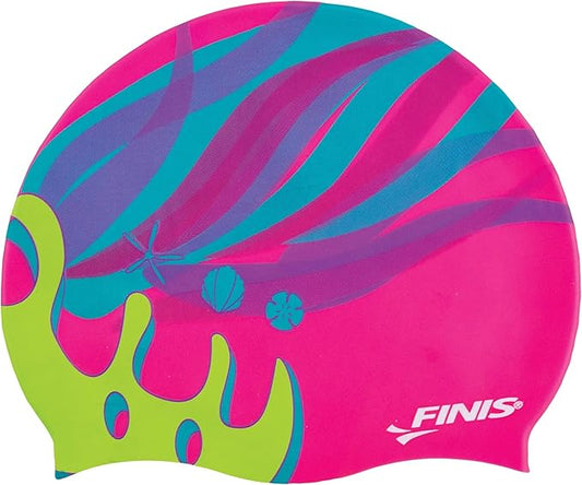 FINIS Mermaid Kids Swim Cap - 100% Silicone - Fun Prints - Universal Fit - Chlorine Protection-StrideForce Fitness