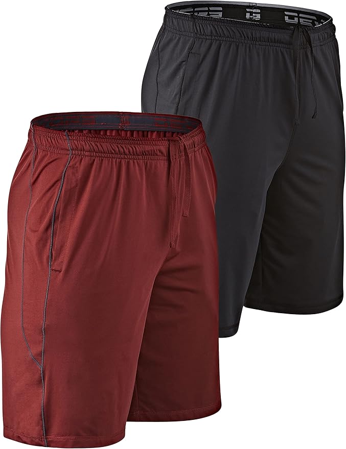 DEVOPS Men's 2-Pack Loose-Fit 10" Workout Gym Shorts with Pockets-StrideForce Fitness