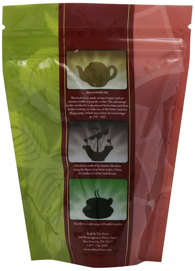 Peony White Needle White Tea by English Tea Store | Loose Leaf | Rare Silver Bud & Two Leaf Selection | Smooth Apple-Like Taste | Premium Grade | Naturally Withered | 2oz Pouch | From Fujian China-StrideForce Fitness