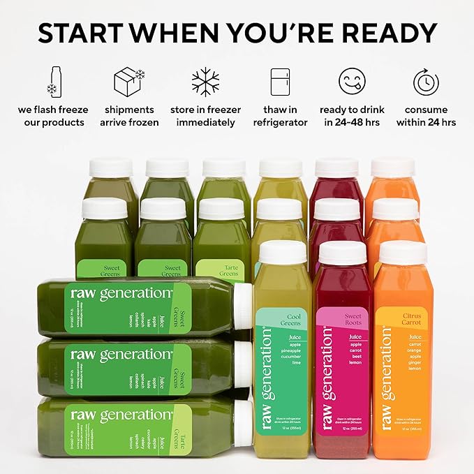 Raw Generation 7-Day Skinny Cleanse - Best Detox Juice Cleanse for Weight Management/Healthiest Way to Cleanse Your System/Jumpstart a Healthier Diet-StrideForce Fitness