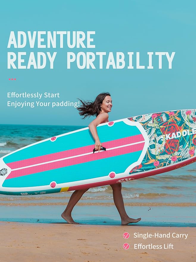 10’6’’ Portable Inflatable Stand Up Paddle Board (SUP) for Adults and Youth with Non-Slip Deck – Complete Accessories Kit, Perfect for Fishing, Yoga, Fitness & Family Fun-StrideForce Fitness