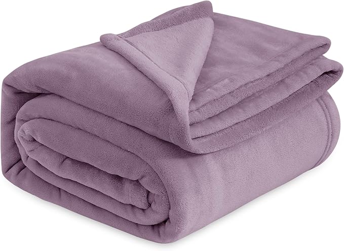 Bedsure Fleece King Size Blankets for Bed Fog Purple - Soft Lightweight Plush Cozy Fuzzy Luxury Microfiber, 108x90 inches-StrideForce Fitness