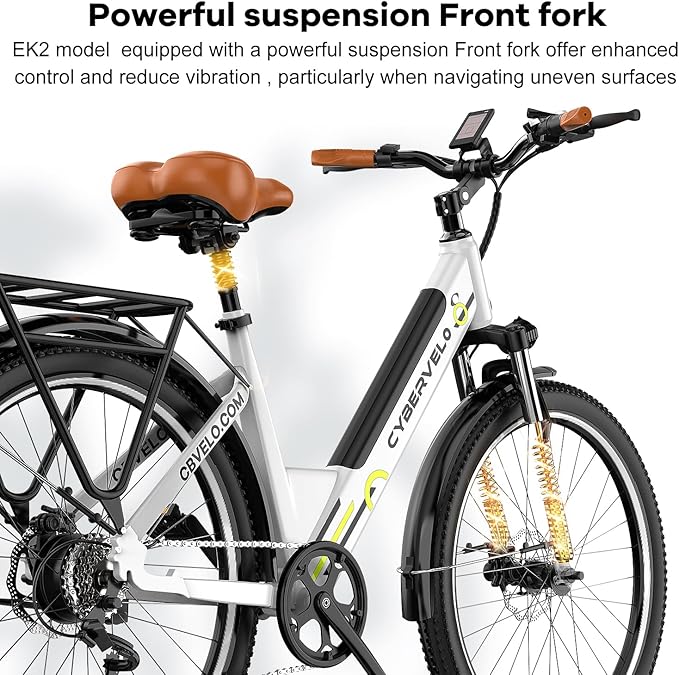 1000 Peak Electric Bike for Adults,up 80 Miles Removable Battery Ebike, 26" Electric E Bike with 7-Speed,Adult Electric Bicycles for Commute Beach Snow Womens All Terrain-StrideForce Fitness