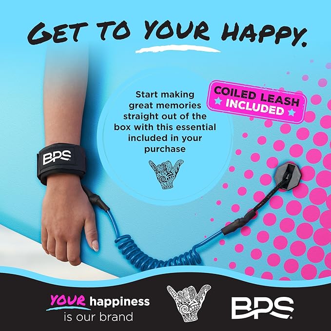 BPS New Zealand ‘Shaka’ Body Board for All Wave Conditions - Lightweight with EPS Core, HDPE Slick Bottom, Body Boards for Beach with Wrist Leash and Plug for Kids and Adults - All Skill Levels-StrideForce Fitness