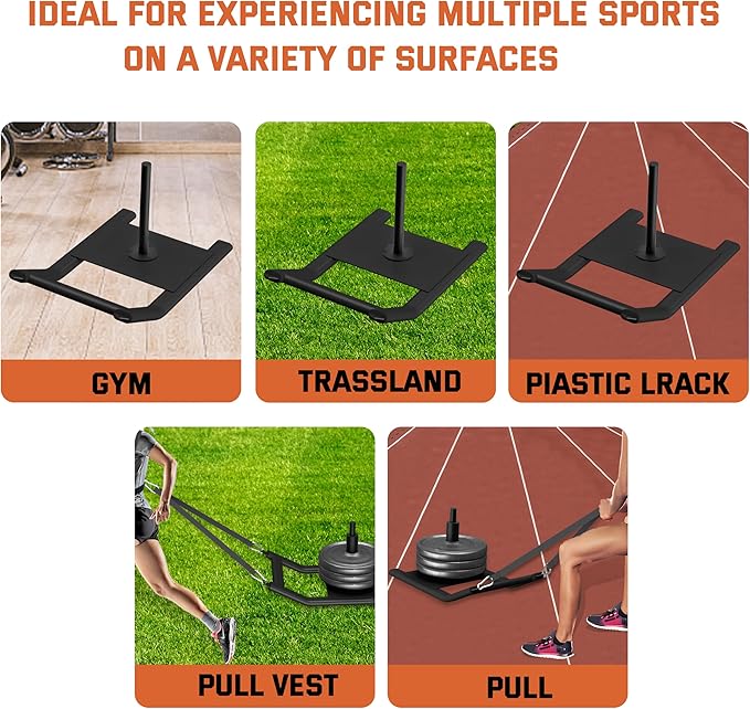 Weight Sled for Training - Heavy Duty Football Sled for Lineman, Sled Pull Workouts, Speed & Strength Training, Football Blocking Sled, Running Sled for Athletes, Weighted Sled for Outdoor & Indoor Workouts-StrideForce Fitness
