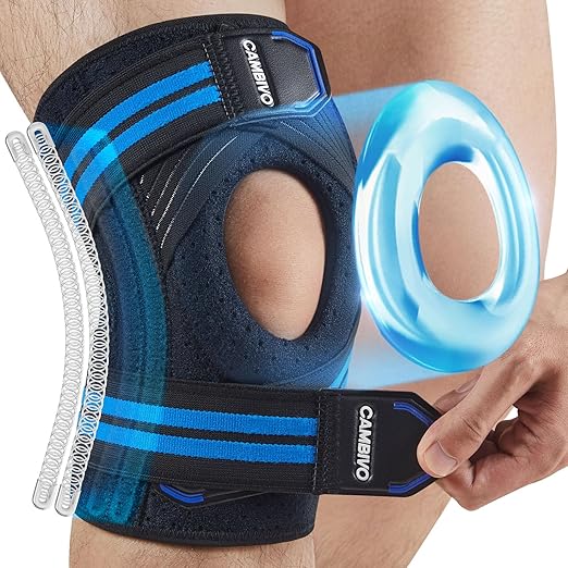 CAMBIVO Knee Brace for Knee Pain with Side Stabilizers for Women and men, Compression Knee Support with Patella Gel Pads, Relief Meniscus Tear, ACL, MCL, Arthritis -Relief Restore Series (Small)
