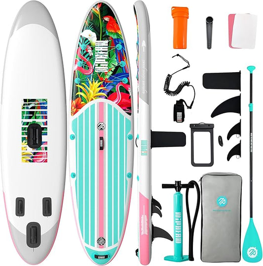 Niphean Inflatable Stand Up Paddle Board with SUP Accessories, Anti-Slip EVA Deck, 10’6’’ Inflatable Paddle Boards for Adults & Youth of All Skill Levels-StrideForce Fitness