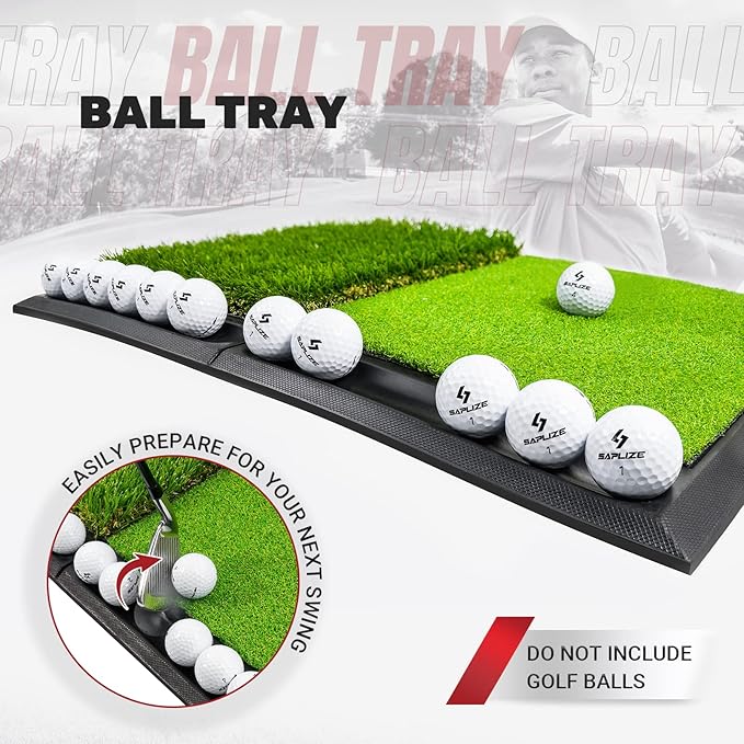 SAPLIZE Foldable Heavy-Duty Golf Hitting Mat, Practice Mat with 10mm EVA Rubber Backing, Larger Size for Indoor/Outdoor Swing and Chipping Practice, Anti-Deformation-StrideForce Fitness