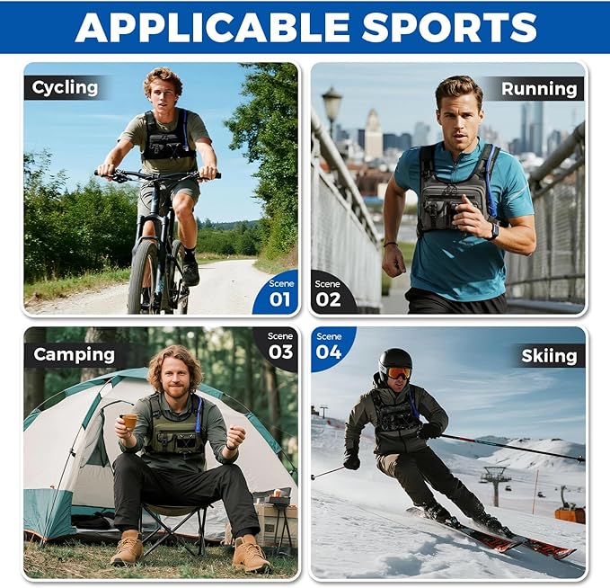 USA Original Patent Running Hydration Vest Backpack, Lightweight Chest Pack with 2.0L Water Bladder Bag Daypack for Hiking Running Cycling Race Marathon for Women Men-StrideForce Fitness