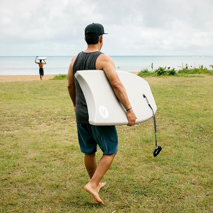 Veer Body Board - High Performance Adult or Child Sized Boogie Board - Bodyboard for Adults, Kids, Boys and Girls - Includes Premium Neoprene Tether with Two-Way Rotation-StrideForce Fitness