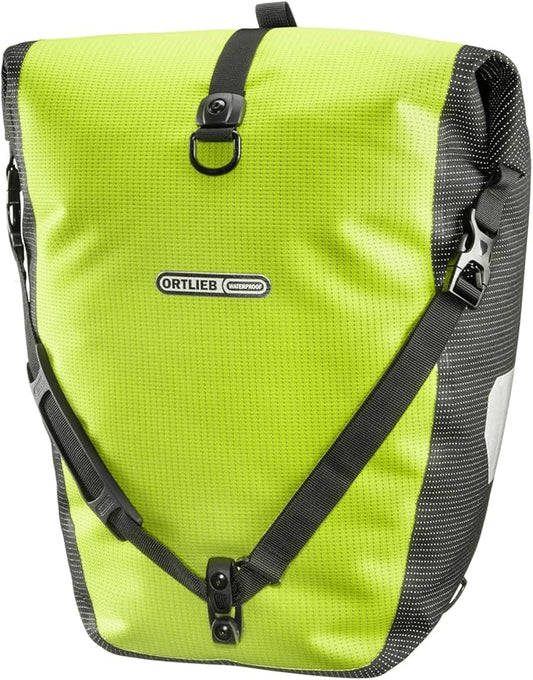 Ortlieb Back-Roller High-Visibilty Pannier - Single Neon Yellow/Black Reflex, One Size-StrideForce Fitness