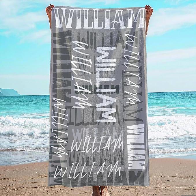 JML Personalized Beach Towel with Name, Custom Beach Towel with Name, Customized Microfiber Pool Towel, Quick Dry & Absorbent Swim Towel for Adult,Anniversary, Birthday, Summer Holiday,Vacation-StrideForce Fitness