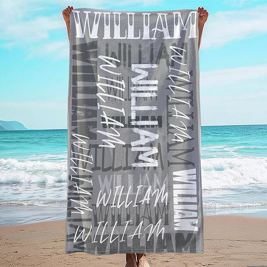 JML Personalized Beach Towel with Name, Custom Beach Towel with Name, Customized Microfiber Pool Towel, Quick Dry & Absorbent Swim Towel for Adult,Anniversary, Birthday, Summer Holiday,Vacation-StrideForce Fitness