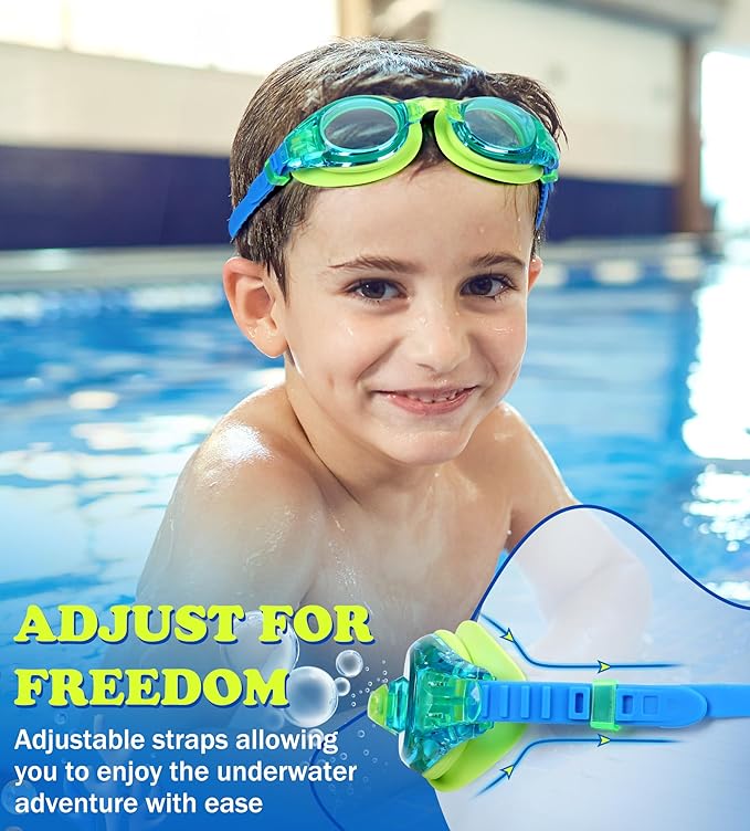 Aegend 2 Pack Kids Goggles, Swimming Goggles for Kids Age 4-16 Boys and Girls Youth, Anti-Fog Waterproof Anti-UV Pool Goggles-StrideForce Fitness