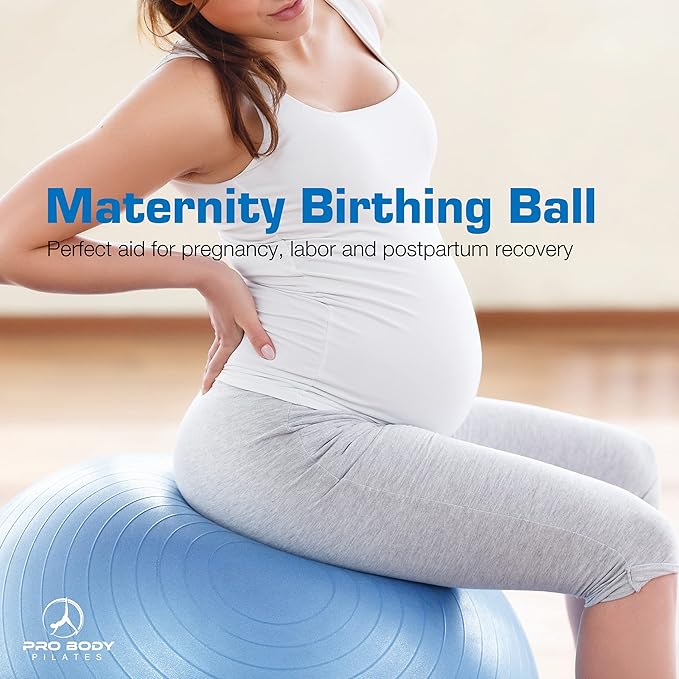 ProBody Pilates Yoga Ball - Fresh Colors Exercise Ball for Stability, Pregnancy, Workout & Physical Therapy-StrideForce Fitness
