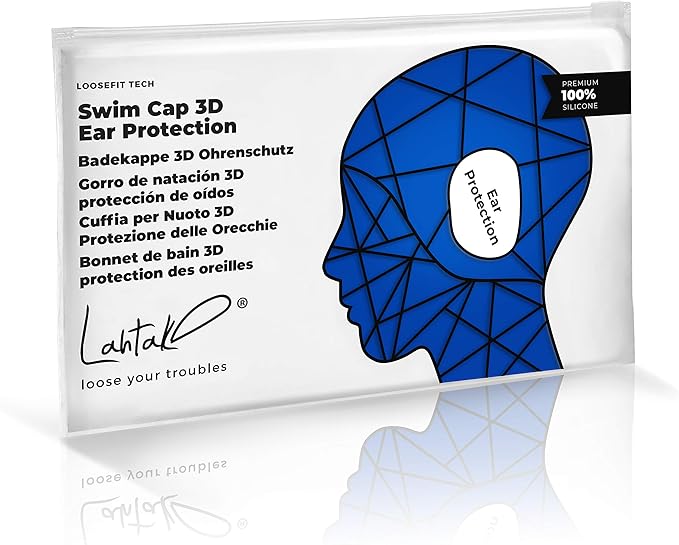 3D Swim Caps - Ear Protection Swimming Cap for Women & Men - Silicone, Waterproof - Fits Long & Short Hair - Adult & Youth-StrideForce Fitness