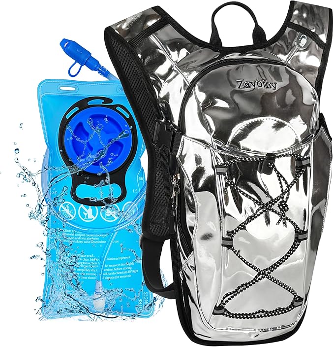 Reflective Hydration Backpack, Hydration Pack - Water Backpack with 2L/3L Hydration Bladder, Essential for Festivals - Rave Hydration Pack for Hiking, Running, Cycling, and Festivals-StrideForce Fitness
