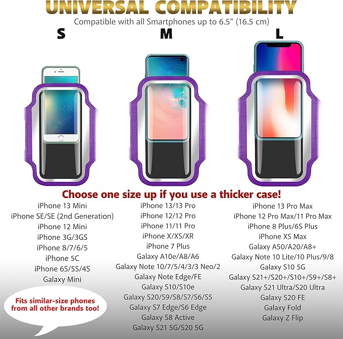 TRIBE Running Phone Holder Armband. iPhone & Galaxy Cell Phone Sports Arm Bands for Women, Men, Runners, Jogging, Walking, Exercise & Gym Workout. Fits All Smartphones. Adjustable Strap, CC/Key Pocket-StrideForce Fitness