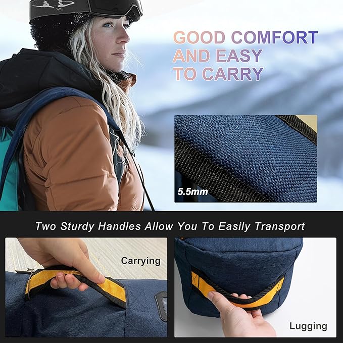 Unigear Snowboard Ski Bag for Air Travel, Reinforced Double Padded Snowboard Bag with EPE Dense, Water-Resistant and Durable up to 175cm Ski Snowboard Travel Bags for Flying-StrideForce Fitness