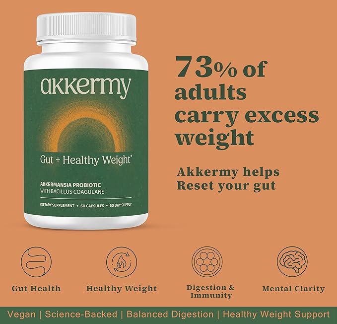 Akkermansia Probiotic for Appetite & Craving Control | Increases GLP-1 & Boosts Healthy Weight | 180 Day Supply | Made in USA | Bacillus Coagulans, B2, D3 & Chromium |SIBO Friendly, Vegan, Gluten Free-StrideForce Fitness