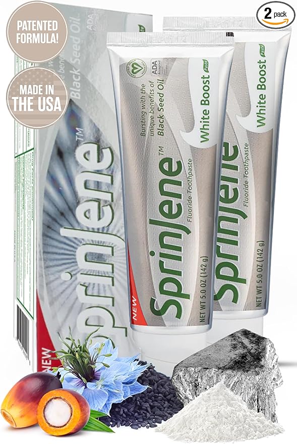 SprinJene Original White Boost | Whitening Toothpaste with Fluoride for Cavity Protection | 2 Pack