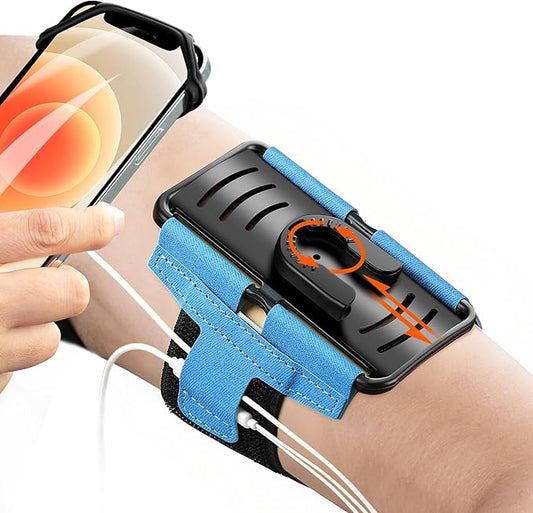 Newpponn Cell Phone Holder Armband - Reflective & Adjustable Wristband Strap Arm Bands Case Compatible with iPhone 16 15 14 13 12 Mini Pro Max Plus Samsung Galaxy Pixel for Workout Exercise Sports-StrideForce Fitness