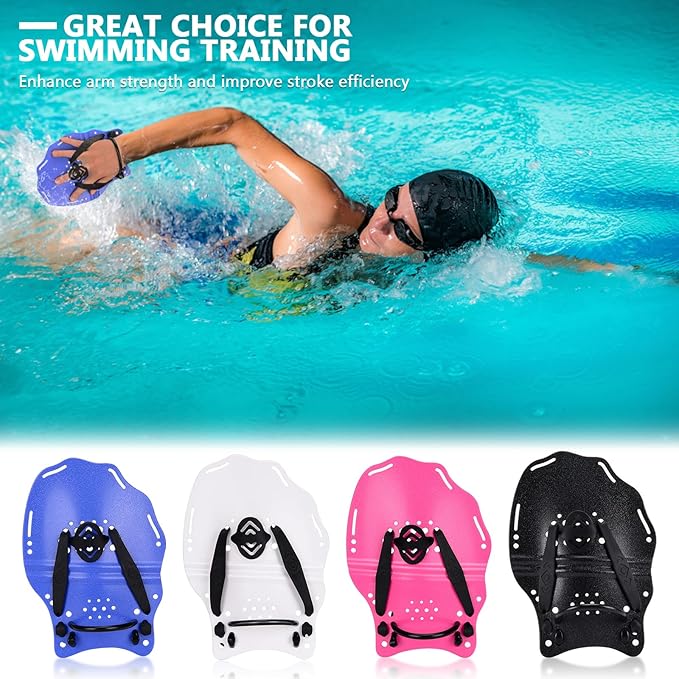 Hikeen Swim Paddle Hand for Adult and Junior, Swim Training Hand Paddles with Adjustable Straps, Swimming Hand Paddles for Training-StrideForce Fitness