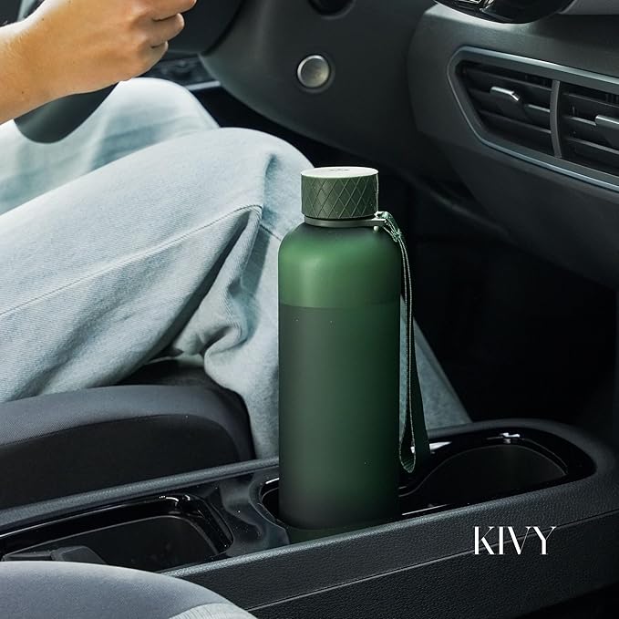 KIVY Slim Water Bottle 32oz [Lightweight & Shatterproof] - Reusable Tritan Water Bottle - Leak Proof Bottle for Women & Men - Coral Red Water Bottle BPA Free