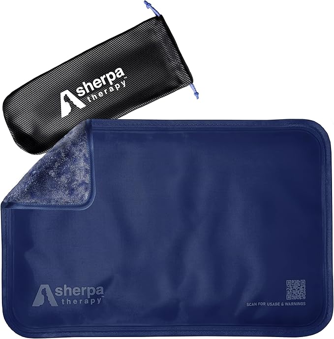 Medium Flexible Gel Ice Packs Reusable - Hot and Cold Soft Ice Packs for Injuries Reusable for Ankle, Arm, Foot, Leg, Back Pain Relief - 8" x 12" - Blue-StrideForce Fitness