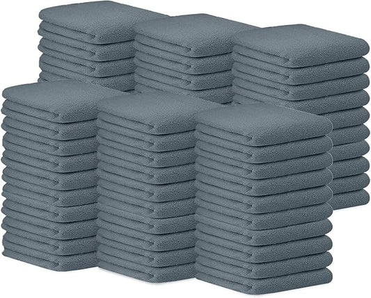 Avalon Towels Terry Bar Mop Towels (Value Pack of 60) Size 14"x17" – Absorbent and Durable, Multipurpose Cleaning Rags, Cotton Cleaning Cloths, Terry Cloth Rags, Reusable Shop Rag (Grey)-StrideForce Fitness