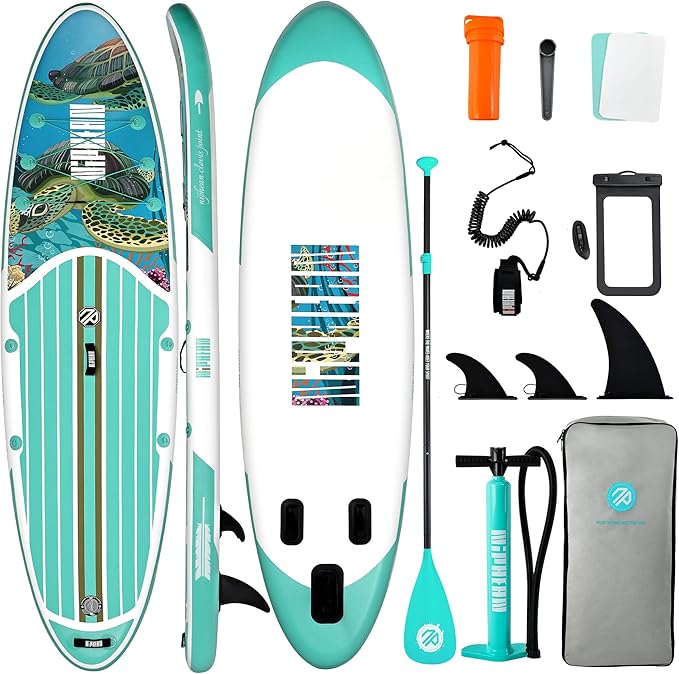 Niphean Inflatable Stand Up Paddle Board with SUP Accessories, Anti-Slip EVA Deck, 10’6’’ Inflatable Paddle Boards for Adults & Youth of All Skill Levels-StrideForce Fitness