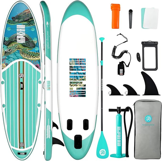 Niphean Inflatable Stand Up Paddle Board with SUP Accessories, Anti-Slip EVA Deck, 10’6’’ Inflatable Paddle Boards for Adults & Youth of All Skill Levels-StrideForce Fitness