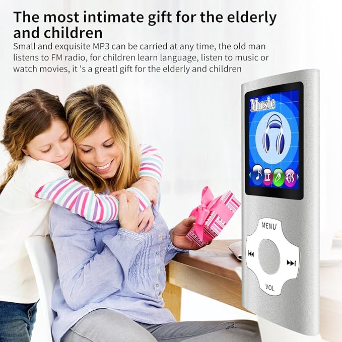 Mymahdi MP3/MP4 Portable Player,1.8 Inch LCD Screen,Max Support 64GB,Silver-StrideForce Fitness