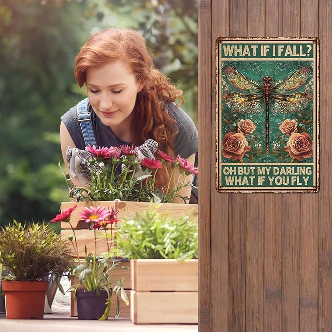 Vintage Tin Sign What If You Fly Tin Sign Metal Wall Decor for Home Office Kitchen Bar Cafe Garden Wall Decor 12 * 8inch-StrideForce Fitness