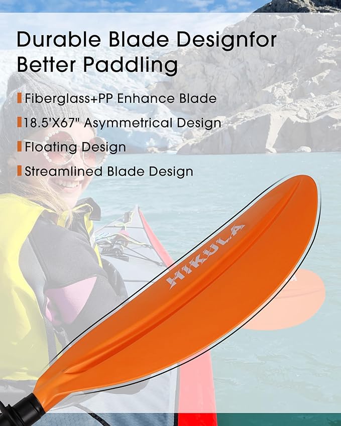 Kayak Paddle Aluminum Shaft Paddle with Nylon Blades, Floating Adjustable Kayaking Oars, 3 Piece, 220-240cm/86-94 Inches,Black/Rose/Teal/Black/Orange/Grey-StrideForce Fitness