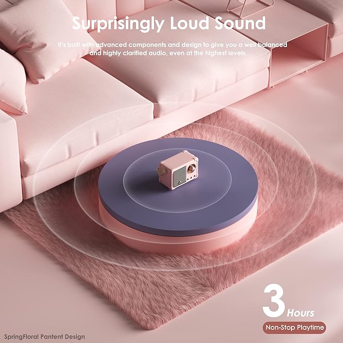 Retro Bluetooth Speaker, Wireless Vintage Small Speaker, Hands-Free Call,400mA Battery,TF Card,Aux Line, Portable Speaker for iOS Android Smartphone Home Office Gift Ideas Pink-StrideForce Fitness