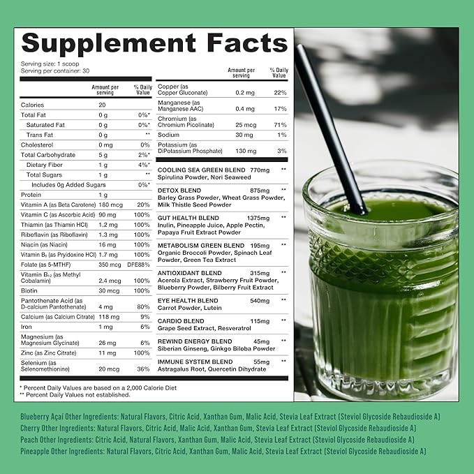 Best Tasting Vita Variety Sample Stick Pouch - Super Greens Powder Packets - Delicious Green Juice Drink Mix with Amazing Flavor - Over 40 Superfoods - Variety Pack-StrideForce Fitness