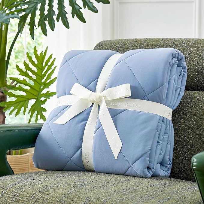 Cozy Bliss Cooling Blanket for Hot Sleepers, Q-Max 0.4 Cooling Comfort for Girls Boys, Cold Blankets for Night Sweats Sleeping, Ultra-Cool Lightweight Breathable Summer Blanket for Travel-StrideForce Fitness