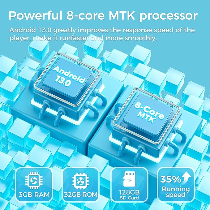 160GB MP3 Player with Bluetooth and WiFi, SWOFY D08 Android 13 OS MP3 & MP4 Players with 4" Touchscreen and HD Speaker,Music Players with Spotify,Pandora, Audible, Amazon Music, Play Store, FM Radio-StrideForce Fitness