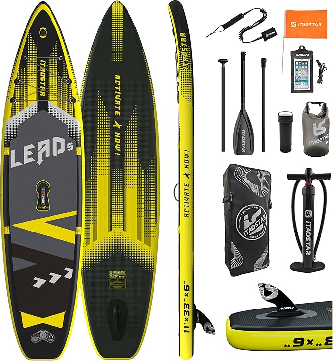 Lead 11‘ x 33" / 12’×35" Inflatable Stand Up Paddle Board - Premium SUP Board Kit - Ultra Stable Paddleboard for Adults & Youth - All Skill Levels - for Lakes, Oceans-StrideForce Fitness