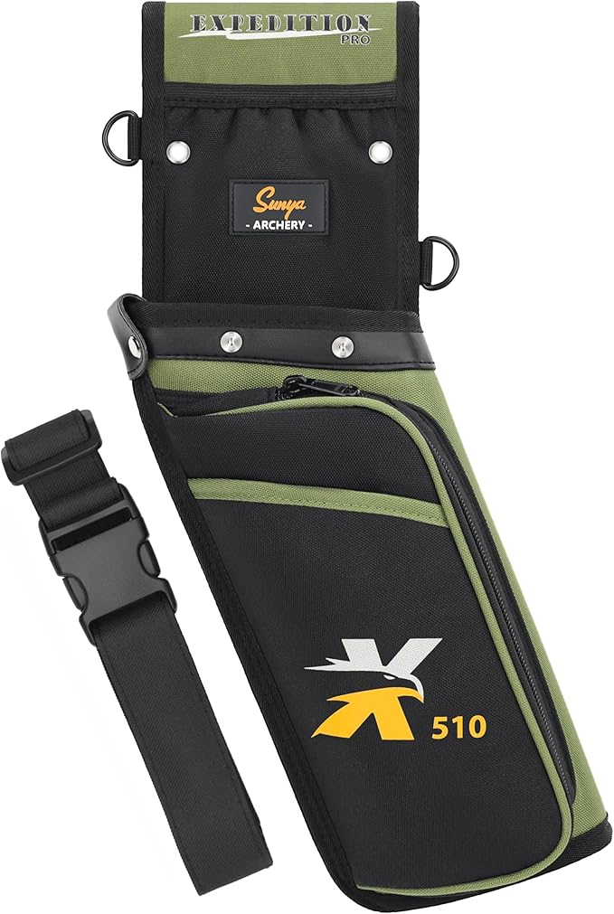 SUNYA X510 Field & Competition Hip Arrow Quiver | 3-Slot Noise-Free Archery Quiver with Sturdy Storage System (42x18cm)-StrideForce Fitness