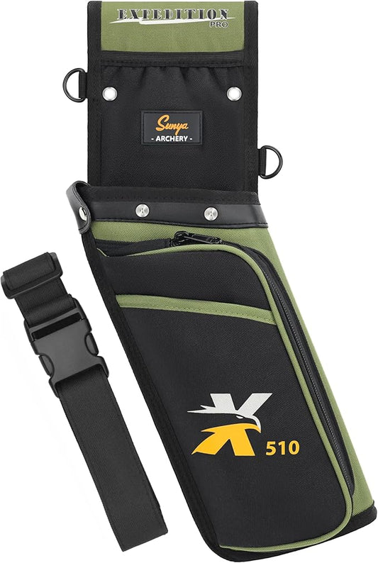 SUNYA X510 Field & Competition Hip Arrow Quiver | 3-Slot Noise-Free Archery Quiver with Sturdy Storage System (42x18cm)-StrideForce Fitness