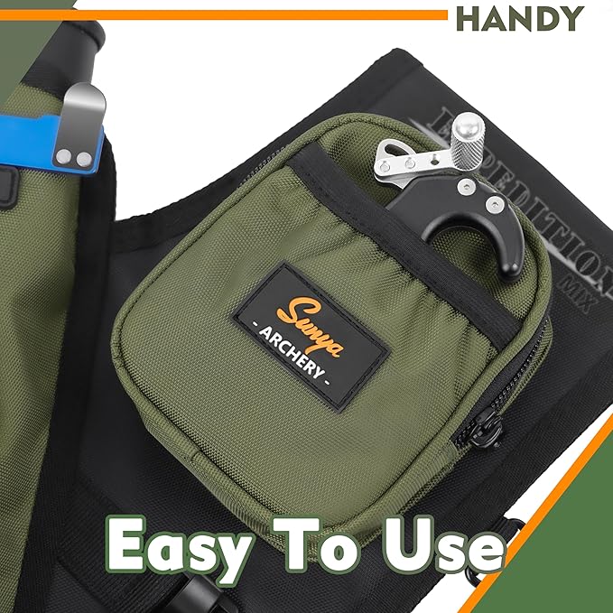 SUNYA Archery Hip Quiver for Arrows. Includes 3 Tubes Arrow Holder, Accessories Pockets and Waist Belt. Fit for Compound and Recurve Bow Practice.-StrideForce Fitness