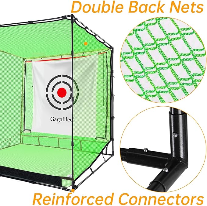 Golf Practice Hitting Nets for Backyard Driving Indoor Use Heavy Duty Practice Golf Driving Nets for Backyard Premium Portable Golf Impact Nets Cages with Frame-StrideForce Fitness